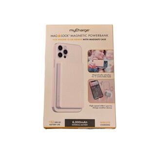 C8. MyCharge Maglock Magnetic Powerbank For iPhone 12/Newer W/ Magsafe, 6000 mAh